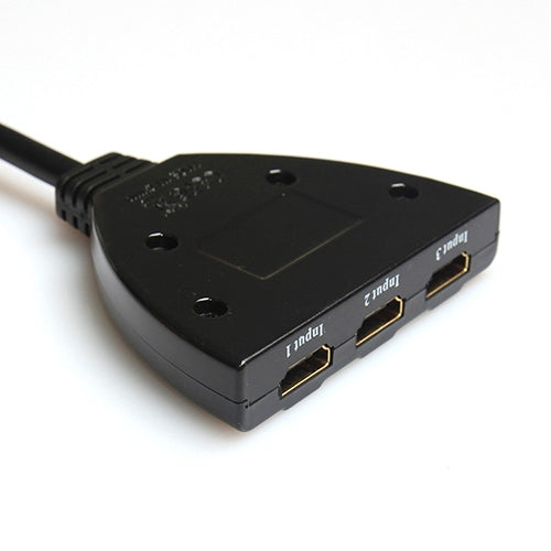 3x1 Pigtail HDMI Umschalter bis zu 1080P (vergoldet), 1080P