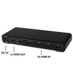 5 Ports Full HD 1080P HDMI Umschalter mit Schalter & Fernbedienung, Version 1.3 (5 Ports HDMI Eingang, 1 Port HDMI Ausgang), Version 1.3