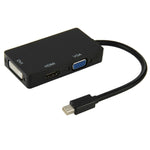 Mini DisplayPort Stecker zu HDMI + VGA + DVI Buchse Adapter Konverterkabel für Mac Book Pro Air, Kabellänge: 17cm, Mini DP zu HDMI+VGA+DVI (Schwarz), Mini DP zu HDMI+VGA+DVI (Weiß)