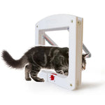 Katzen- und hundefreundliche, transparente Klappe (kleine Größen), universelle 4-Wege-Verriegelung, weiß
