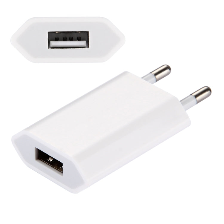 5V / 1A Ein-USB-Port-Ladegerät Reiseladegerät, EU-Stecker, EU-Stecker Weiß