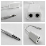 Stereo-Audio-Aux-Kabel 3,5 mm Stecker auf 2 Buchsen Splitter-Adapter, Kompatibel mit Telefonen, Tablets, Kopfhörern, MP3-Player, Auto-/Heimstereoanlagen u. v. m.
