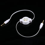Aux-Audiokabel 3,5 mm Stecker auf Stecker einziehbares Kabel, kompatibel mit Telefonen, Tablets, Kopfhörern, MP3-Player, Auto-/Heim-Stereoanlage & mehr, Länge: 11 cm bis 80 cm