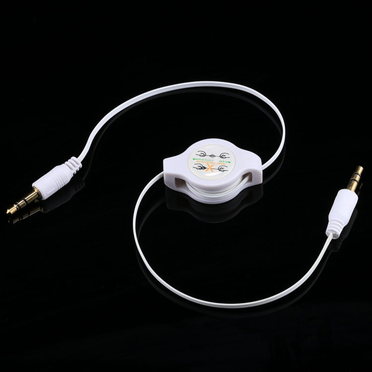 Aux-Audiokabel 3,5 mm Stecker auf Stecker einziehbares Kabel, kompatibel mit Telefonen, Tablets, Kopfhörern, MP3-Player, Auto-/Heim-Stereoanlage & mehr, Länge: 11 cm bis 80 cm