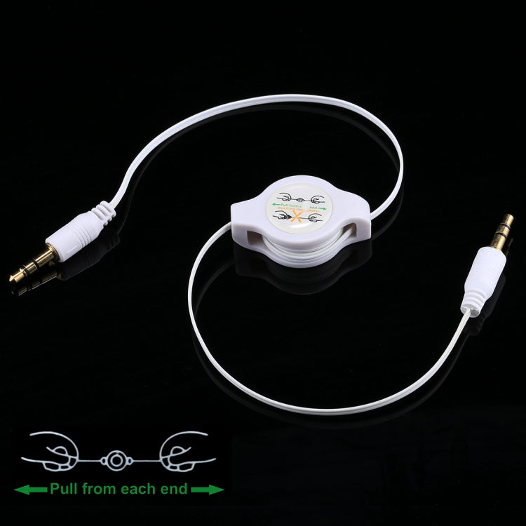 Aux-Audiokabel 3,5 mm Stecker auf Stecker einziehbares Kabel, kompatibel mit Telefonen, Tablets, Kopfhörern, MP3-Player, Auto-/Heim-Stereoanlage & mehr, Länge: 11 cm bis 80 cm