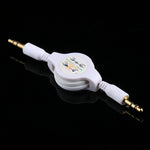 Aux-Audiokabel 3,5 mm Stecker auf Stecker einziehbares Kabel, kompatibel mit Telefonen, Tablets, Kopfhörern, MP3-Player, Auto-/Heim-Stereoanlage & mehr, Länge: 11 cm bis 80 cm