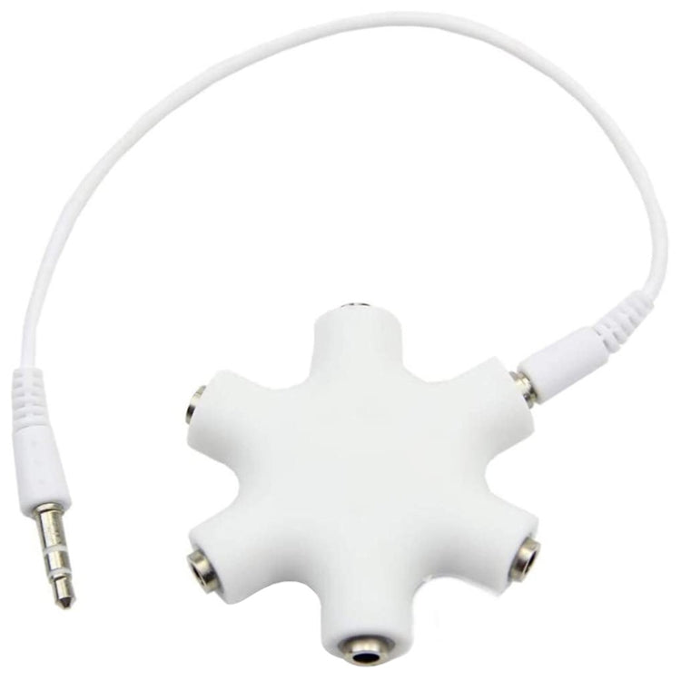 6-fach Audio-Splitter Kopfhöreranschluss mit 3,5 mm Audiokabel, kompatibel mit Telefonen, Tablets, Kopfhörern, MP3-Player, Auto-/Heim-Stereoanlage & mehr