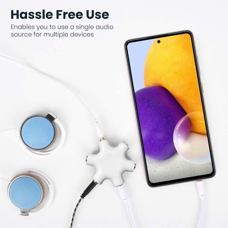 6-fach Audio-Splitter Kopfhöreranschluss mit 3,5 mm Audiokabel, kompatibel mit Telefonen, Tablets, Kopfhörern, MP3-Player, Auto-/Heim-Stereoanlage & mehr