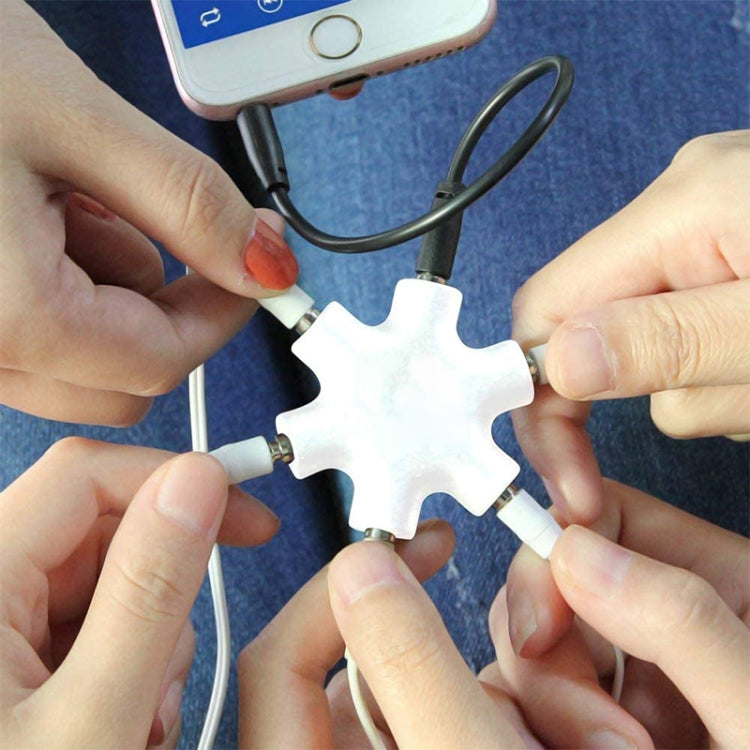 6-fach Audio-Splitter Kopfhöreranschluss mit 3,5 mm Audiokabel, kompatibel mit Telefonen, Tablets, Kopfhörern, MP3-Player, Auto-/Heim-Stereoanlage & mehr