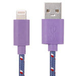 1m Nylon-Netz Stil USB 8-Pin Datenübertragungs-Ladekabel für iPhone, iPad