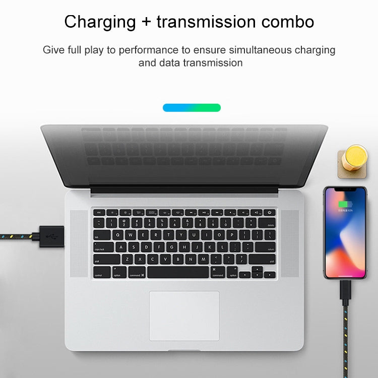 1m Nylon-Netz Stil USB 8-Pin Datenübertragungs-Ladekabel für iPhone, iPad