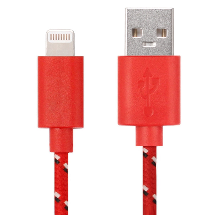 1m Nylon-Netz Stil USB 8-Pin Datenübertragungs-Ladekabel für iPhone, iPad