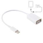 USB Buchse zu 8-Pin Stecker OTG Adapterkabel, Unterstützt iOS 10.2 und darunter, Länge: 18cm