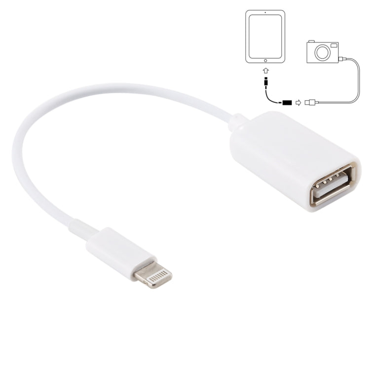 USB Buchse zu 8-Pin Stecker OTG Adapterkabel, Unterstützt iOS 10.2 und darunter, Länge: 18cm