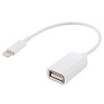 USB Buchse zu 8-Pin Stecker OTG Adapterkabel, Unterstützt iOS 10.2 und darunter, Länge: 18cm