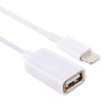 USB Buchse zu 8-Pin Stecker OTG Adapterkabel, Unterstützt iOS 10.2 und darunter, Länge: 18cm