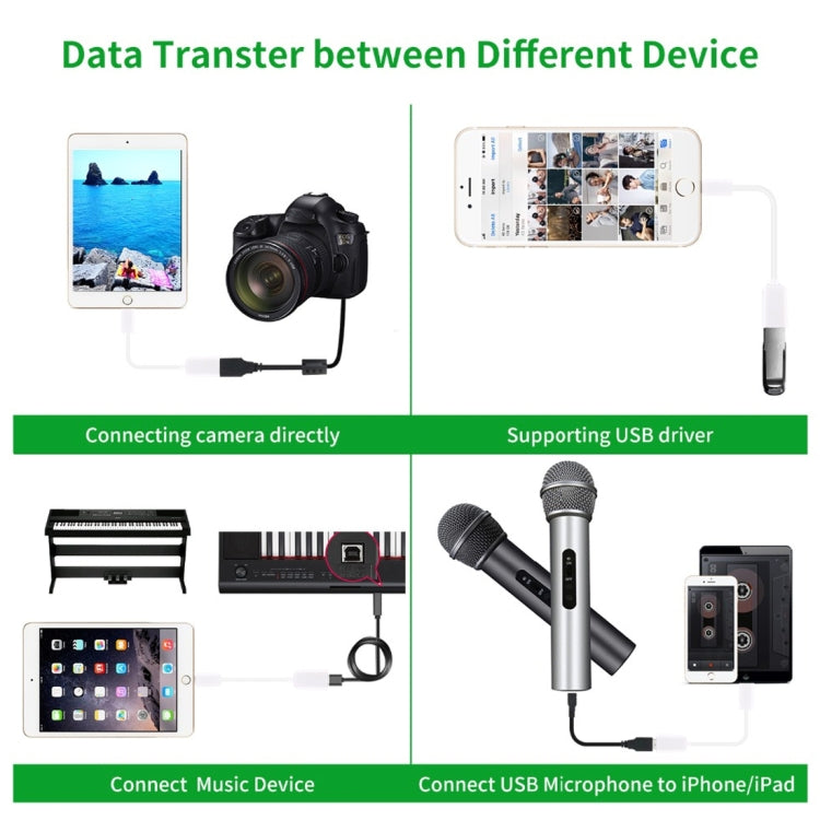 USB Buchse zu 8-Pin Stecker OTG Adapterkabel, Unterstützt iOS 10.2 und darunter, Länge: 18cm