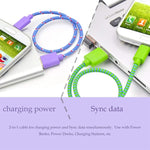 2m Nylon Netting USB Data Transfer Charging Cable For iPhone, iPad
