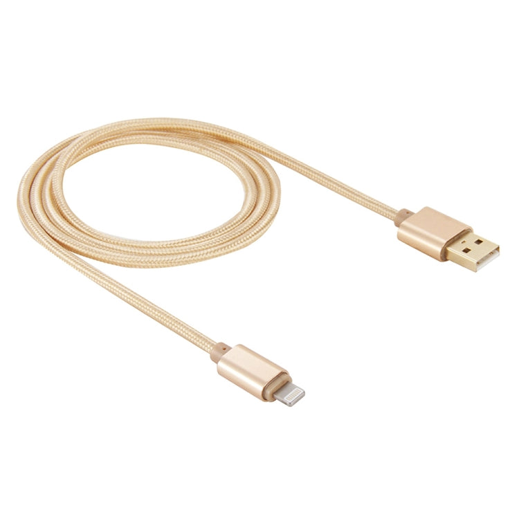 1m Gewebtes Metallkopf 8-Pin-auf-USB Daten-Sync-Ladekabel für iPhone, iPad