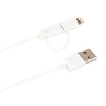 1m MFI 2-in-1 8-Pin- + Micro-USB-2.0-Stecker-auf-USB-Datenkabel zum Synchronisieren und Laden
