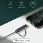 1m MFI 2-in-1 8-Pin- + Micro-USB-2.0-Stecker-auf-USB-Datenkabel zum Synchronisieren und Laden