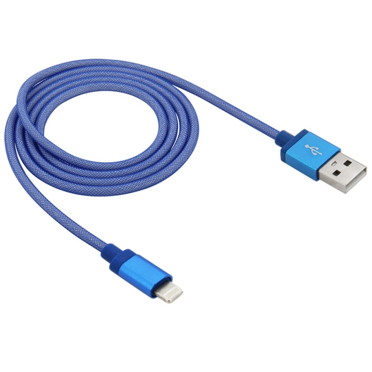 Netzartiger Metallkopf 8-Pin-auf-USB Daten-/Ladekabel, Kabellänge: 1m