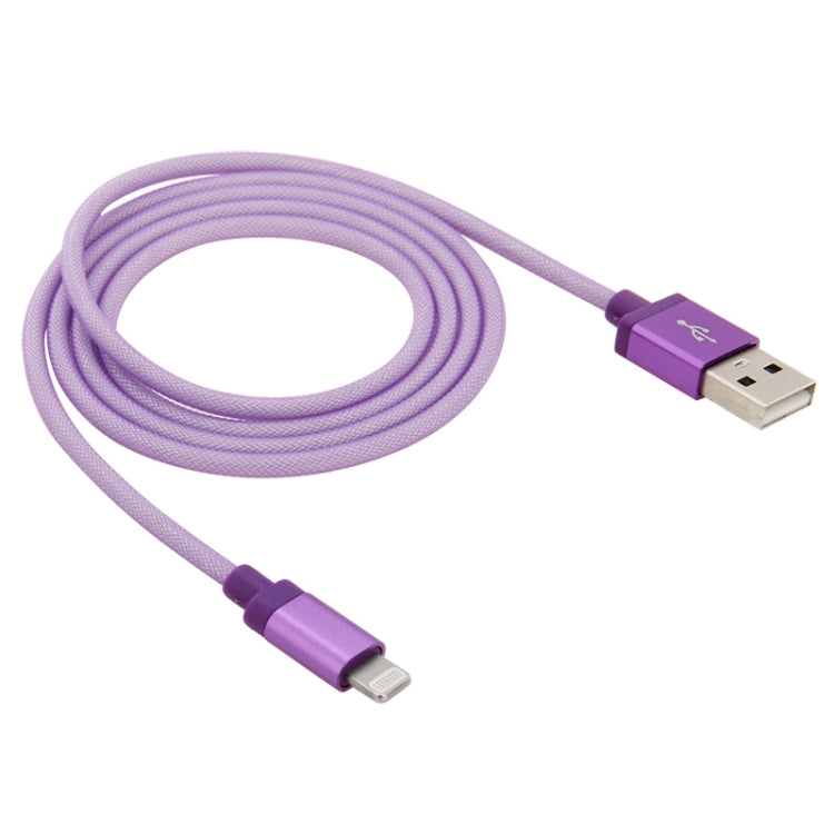 Netzartiger Metallkopf 8-Pin-auf-USB Daten-/Ladekabel, Kabellänge: 1m