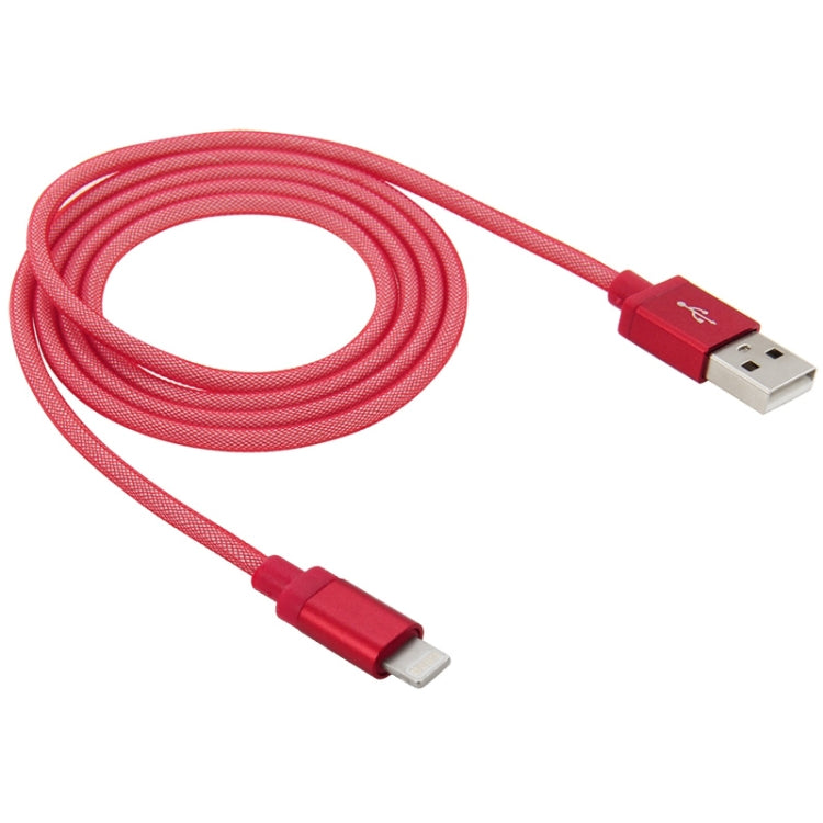 Netzartiger Metallkopf 8-Pin-auf-USB Daten-/Ladekabel, Kabellänge: 1m