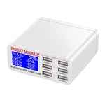 WLX-899 30W USB-Ladegerät 5V 6A Ausgang 3,5A Max Hochgeschwindigkeits 6-Port USB-Ladegerät mit Digitalanzeige & 1,5m Kabel, WLX-899