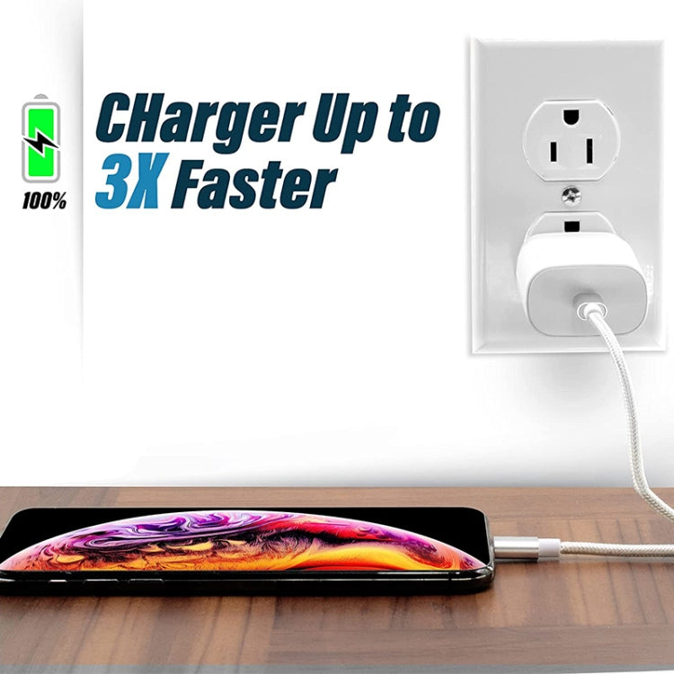 Netzstil Metallkopf 8 Pin zu USB Daten- / Ladekabel, Kabellänge: 25cm