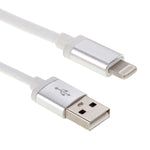 Netzstil Metallkopf 8 Pin zu USB Daten- / Ladekabel, Kabellänge: 25cm