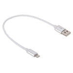 Netzstil Metallkopf 8 Pin zu USB Daten- / Ladekabel, Kabellänge: 25cm
