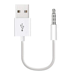 JW-SM1 USB zu 3,5mm Klinke Daten-Sync & Ladekabel für iPod Shuffle 1., 2., 3., 4., 5. & 6. Generation, Länge: 10cm
