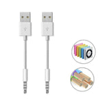 JW-SM1 USB zu 3,5mm Klinke Daten-Sync & Ladekabel für iPod Shuffle 1., 2., 3., 4., 5. & 6. Generation, Länge: 10cm
