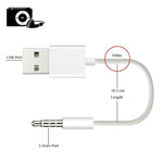 JW-SM1 USB zu 3,5mm Klinke Daten-Sync & Ladekabel für iPod Shuffle 1., 2., 3., 4., 5. & 6. Generation, Länge: 10cm