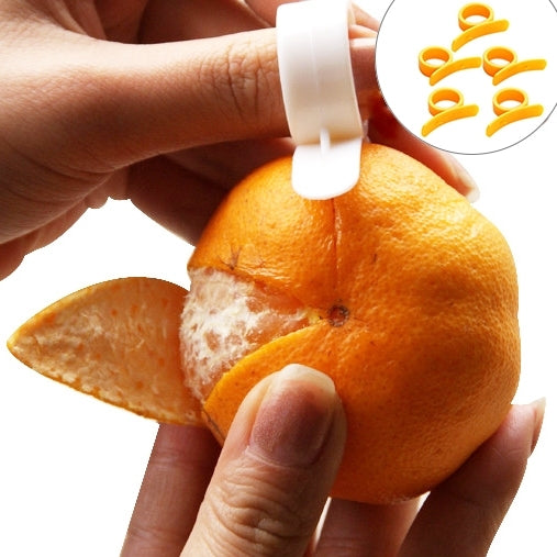 10 Stück Ring-Typ Zitronen-Orangen-Tangerinen-Öffner, Schäler, Schälmesser, Fruchtschalenentferner, Küchenhelfer, zufällige Farbauswahl, 100 Stück Ring-Typ