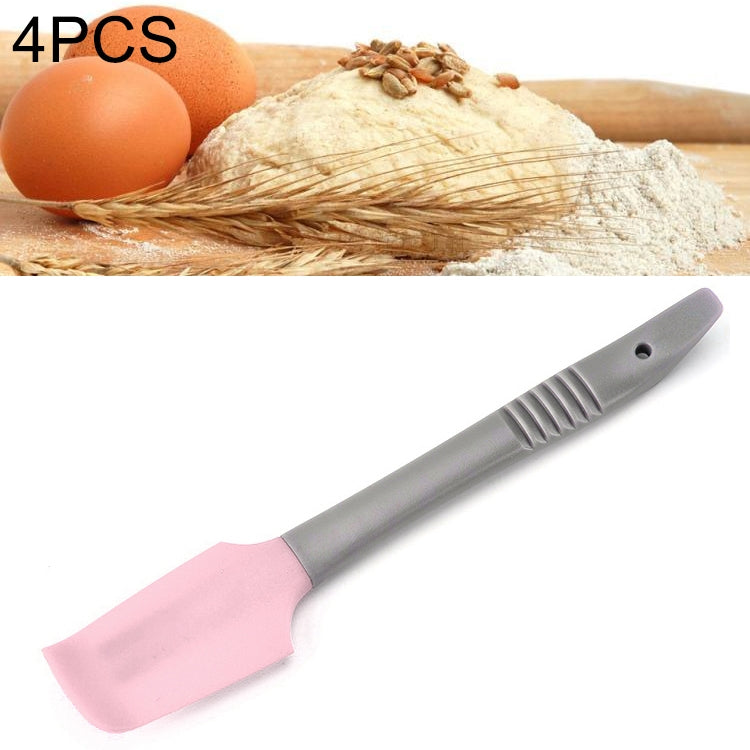 4 Stück Silikonspatel, Butterstreichmesser, Tortenglätter, Tortenbackwerkzeug, Silikonspatel (Pink), Silikonspatel (Blau)