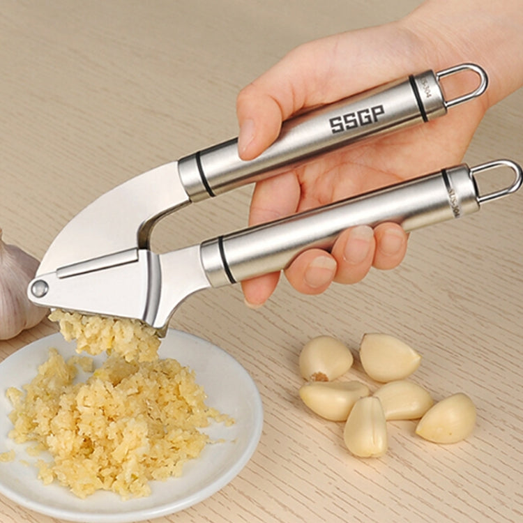 Knoblauchpresse mit Zerkleinerer und Schneider aus lebensmittelechtem Edelstahl 304