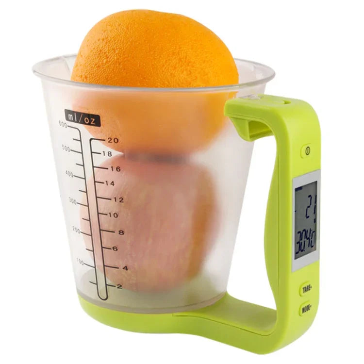 Digitale Waage mit Messbecher / Thermometer, Grün