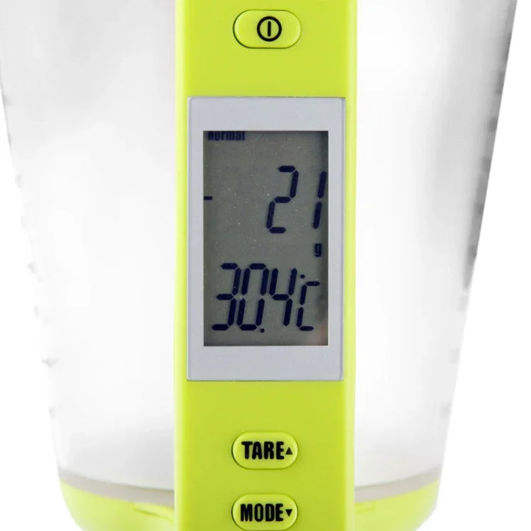 Digitale Waage mit Messbecher / Thermometer, Grün