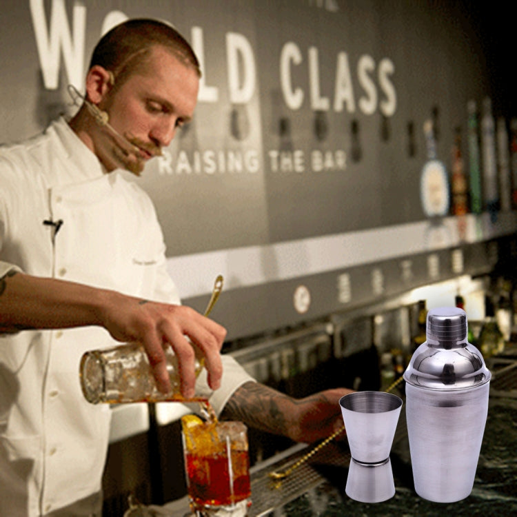 5-in-1-Edelstahl-Shaker-Set Klassik, Fassungsvermögen: 550ml (Shaker + Jigger + Barsieb + Eiswürfelzange + Rührstab), 5-in-1-Shaker-Set