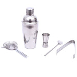 5-in-1-Edelstahl-Shaker-Set Klassik, Fassungsvermögen: 550ml (Shaker + Jigger + Barsieb + Eiswürfelzange + Rührstab), 5-in-1-Shaker-Set