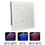 Quadratischer Temperatursensor 3-Farben (Blau / Pink / Rot) LED Duschkopf, SDH-B1