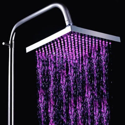 Quadratischer Temperatursensor 3-Farben (Blau / Pink / Rot) LED Duschkopf, SDH-B1