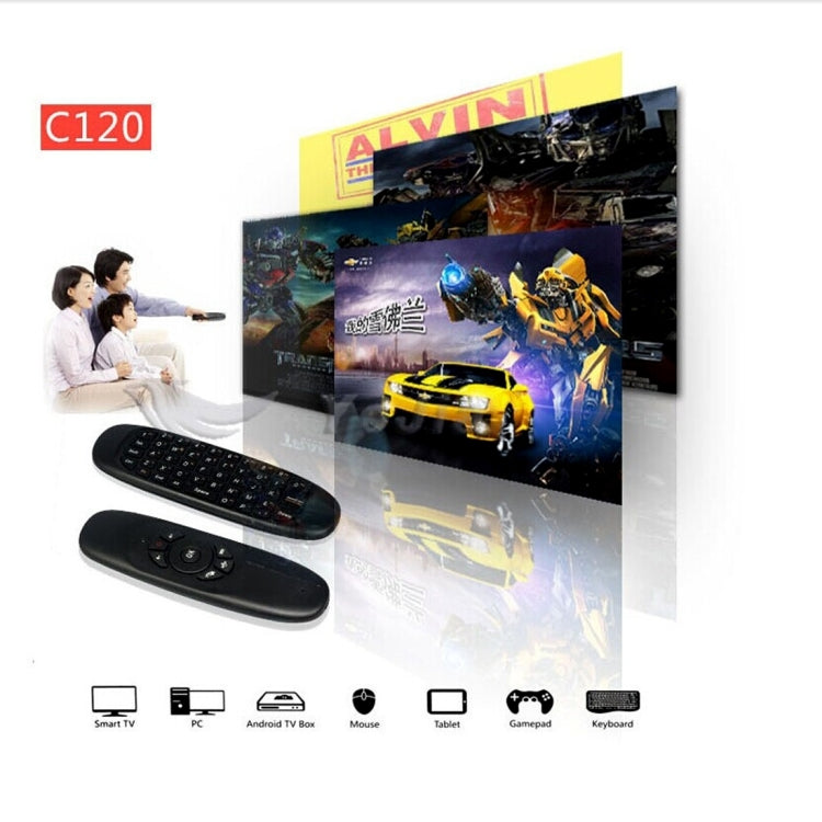C120 T10 Fly Air Maus 2,4GHz Wiederaufladbare kabellose Tastatur Fernbedienung für Android TV Box / PC, kabellose Tastatur