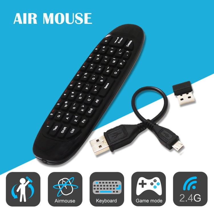 C120 T10 Fly Air Maus 2,4GHz Wiederaufladbare kabellose Tastatur Fernbedienung für Android TV Box / PC, kabellose Tastatur