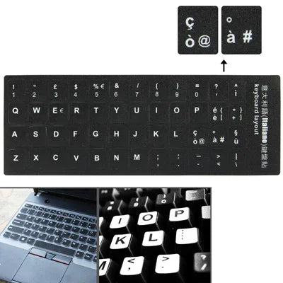 Italienischer Tastaturaufkleber zum Erlernen des Tastaturlayouts für Laptop-/Desktop-Computer-Tastatur, Italienisch