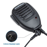 Baofeng Clip-Lautsprecher-Mikrofon für Walkie Talkies, 3,5mm + 2,5mm Ohrhörer + Mikrofon Stecker, Mikrofon