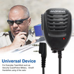 Baofeng Clip-Lautsprecher-Mikrofon für Walkie Talkies, 3,5mm + 2,5mm Ohrhörer + Mikrofon Stecker, Mikrofon