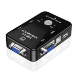 KVM-21UA 2 Ports USB KVM Umschaltbox mit Steuerknopf für PC Tastatur Maus Monitor, 2 Ports (mit USB)